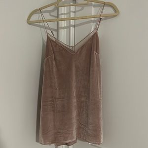 Free people intimately light pink velvet tank top